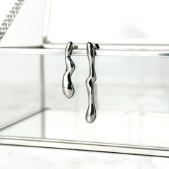 One of a Kind Molten Sterling Silver Stud Earrings - No. 3